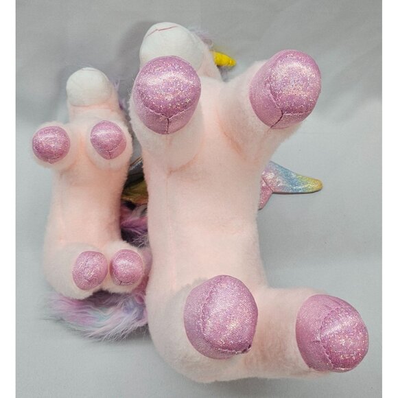 Pink Whimsical Unicorn Plush Mom & Baby with Rainbow Sparkle Wings - Picture 8 of 8